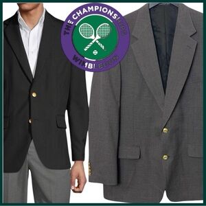 Vintage Wimbledon of England Grey 2 Button Wool Blend Blazer (43L)